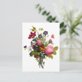 Jean Louis Prevost Rose und Pansy Bouquet Postkarte (Stehend Vorderseite)