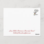 Jean Millet Patisserie Paris von Carol Gillott Postkarte (Rückseite)