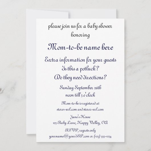 Jean Monet in Cradle von Claude Monet, Babydusche Einladung (Rückseite)