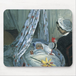 Jean Monet in seiner Wiege von Claude Monet Mousepad