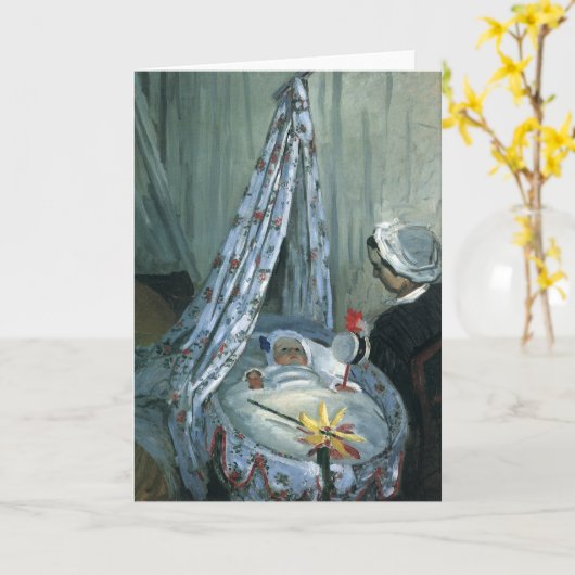 Jean Monet von Claude Monet in Seiner Wiege Karte (Gelbe Blume)