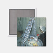 Jean Monet von Claude Monet in Seiner Wiege Magnet (Vorderseite/Rückseite)
