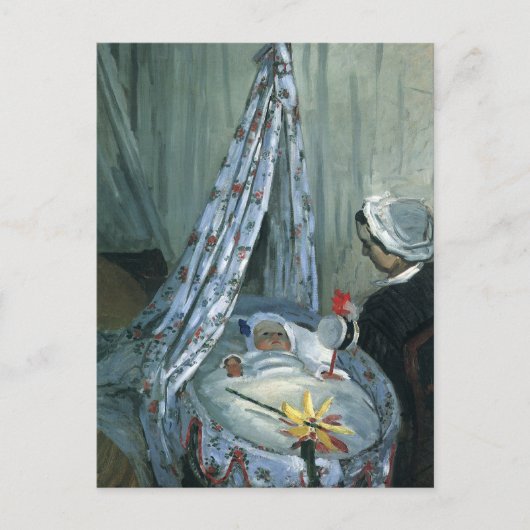 Jean Monet von Claude Monet in Seiner Wiege Postkarte (Vorderseite)