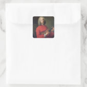 Jean-Philippe Rameau mit Violine Quadratischer Aufkleber (Tasche)