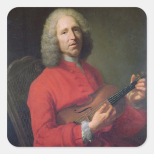 Jean-Philippe Rameau mit Violine Quadratischer Aufkleber