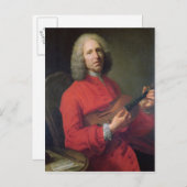 Jean-Philippe Rameau  with a Violin Postkarte (Vorne/Hinten)