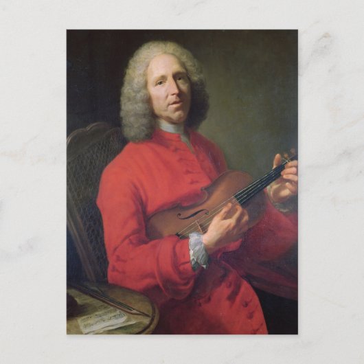 Jean-Philippe Rameau  with a Violin Postkarte (Vorderseite)