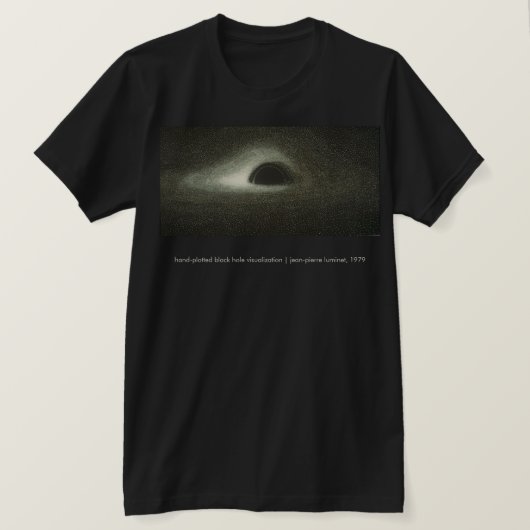 Jean-Pierre Luminet's Black Hole (1979) T-Shirt (Design vorne)