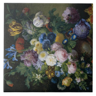 Jean-Pierre-Xavier Bidauld still life with Tulips Fliese
