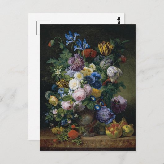 Jean Pierre Xavier Bidauld still life with Tulips Postkarte (Vorne/Hinten)