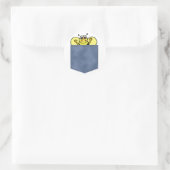 Jean Pocket Bumble Bee Runder Aufkleber (Tasche)