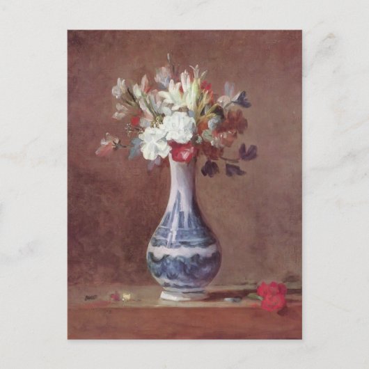Jean Simeon Chardin - Stillleben, Blume in einer V Postkarte (Vorderseite)