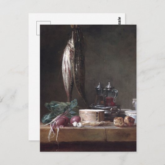 Jean-Siméon Chardin Stillleben mit Fisch Postkarte (Vorne/Hinten)