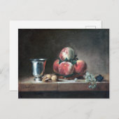 Jean-Siméon Chardin Stillleben mit Pfirsichen Postkarte (Vorne/Hinten)