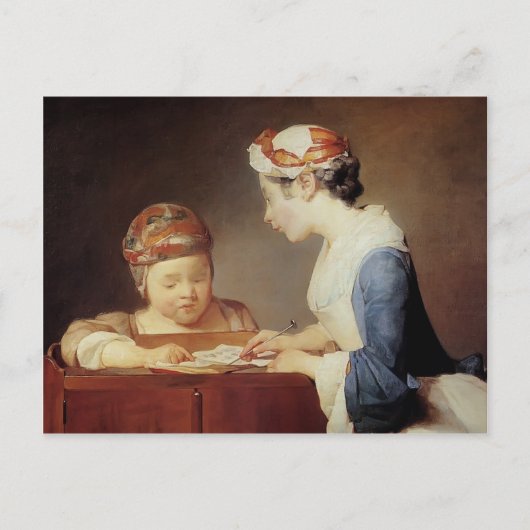 Jean-Simeon Chardin - The Young Schoolmistress Postkarte (Vorderseite)