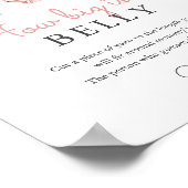 Jean Wie groß ist ihr Baby Shower Game Sign Poster (Ecke)