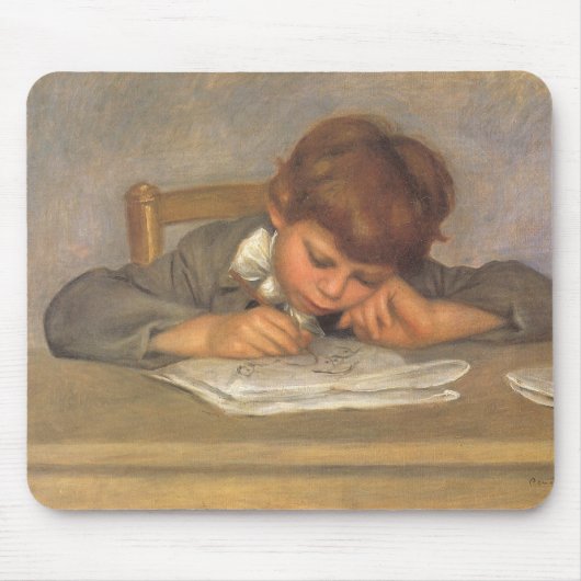 Jean Zeichnend von Pierre Renoir, Vintage Kunst Mousepad (Vorne)