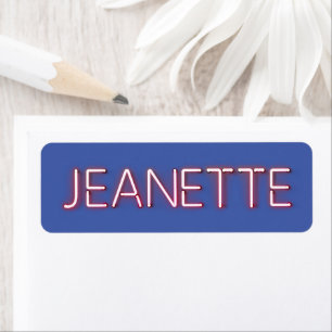 Jeanette Name in leuchtenden Neonleuchten