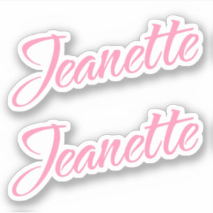 Jeanette Name in Pink x2 Aufkleber
