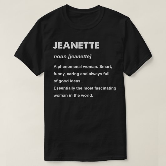 Jeanette Name  T-Shirt (Design vorne)
