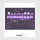 Jeanette Name Vorname retro Sticker Geburtstag (Blatt)