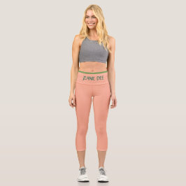 JEANIE DEE "PEACH" - HIGH-WAISTED CAPRI PANTS LEGGINGS