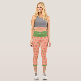 JEANIE DEE "PEACH TREE" - HIGH WAISTED CAPRI PANTS LEGGINGS