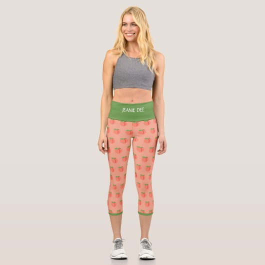 JEANIE DEE "PFIRSICHBAUM" - HOCHGESCHNÜRTE CAPRI-H CAPRI LEGGINGS (Vorderseite)