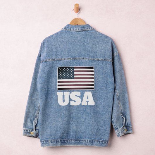Jeanjacke mit Vintager amerikanischer Flagge Jeansjacke (Hangar)