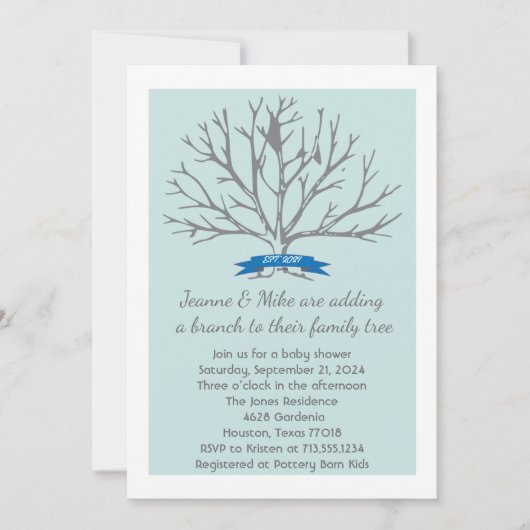 Jeanne Baby Dusche Einladung (Vorderseite)