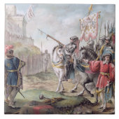 Jeanne d'Arc (1412-31) bestellt Englisch, um zu Fliese (Vorderseite)