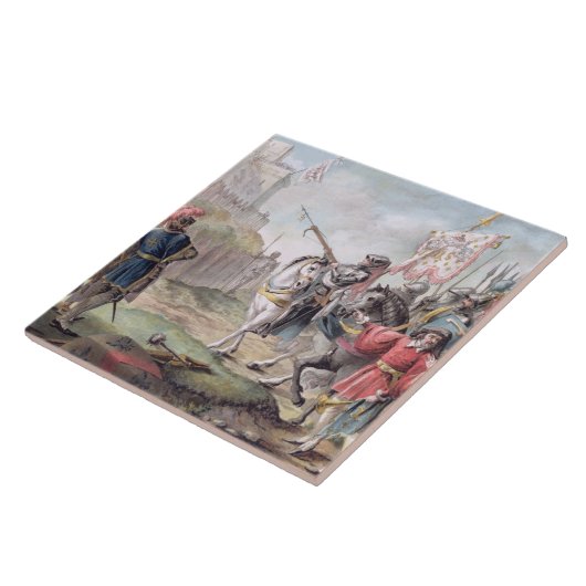 Jeanne d'Arc (1412-31) bestellt Englisch, um zu Fliese (Seite)