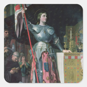 Jeanne d'Arc an der Krönung von König Charles Quadratischer Aufkleber