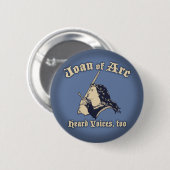 Jeanne d'Arc hörte Stimmen Button (Vorne & Hinten)