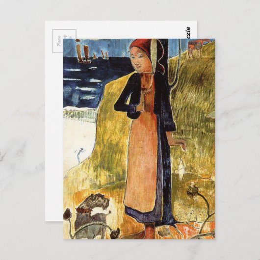 Jeanne d'Arc oder ein bretonisches Mädchen, das Pa Postkarte (Vorne/Hinten)