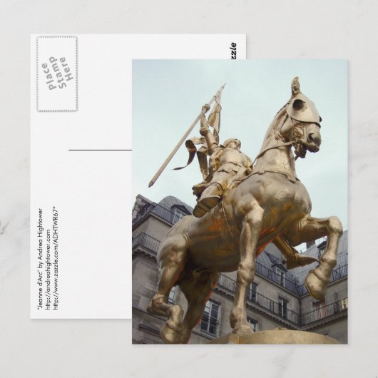 Jeanne d'Arc Postkarte (Vorne/Hinten)
