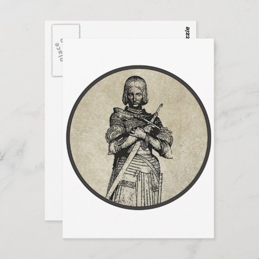 Jeanne d'Arc Postkarte (Vorne/Hinten)
