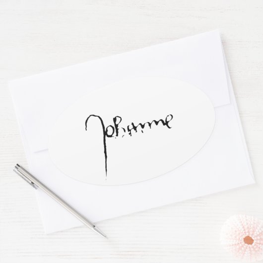 Jeanne d'Arc Saint Joan Heilige Johanna Signature Ovaler Aufkleber (Umschlag)