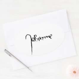 Jeanne d'Arc Saint Joan Heilige Johanna Signature Ovaler Aufkleber