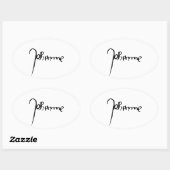 Jeanne d'Arc Saint Joan Heilige Johanna Signature Ovaler Aufkleber (Blatt)