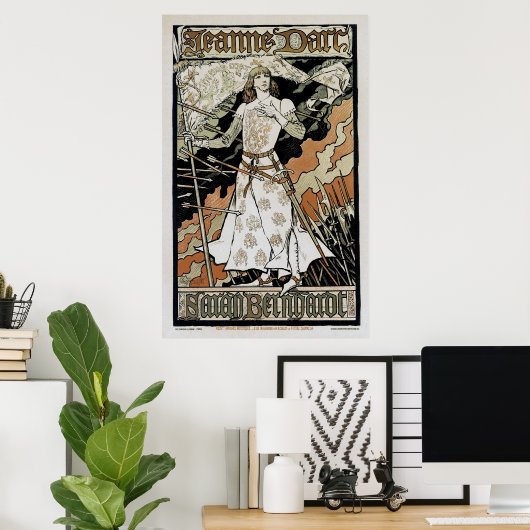 Jeanne d'Arc ~ Sarah Bernhardt Poster (Heimbüro)