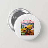 Jeanne d'Arc Sprachpsychischer Entwurf Button (Vorne & Hinten)