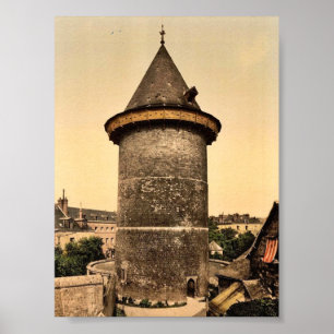 Jeanne d'Arcs Turm, Rouen, Frankreich Vintages Poster