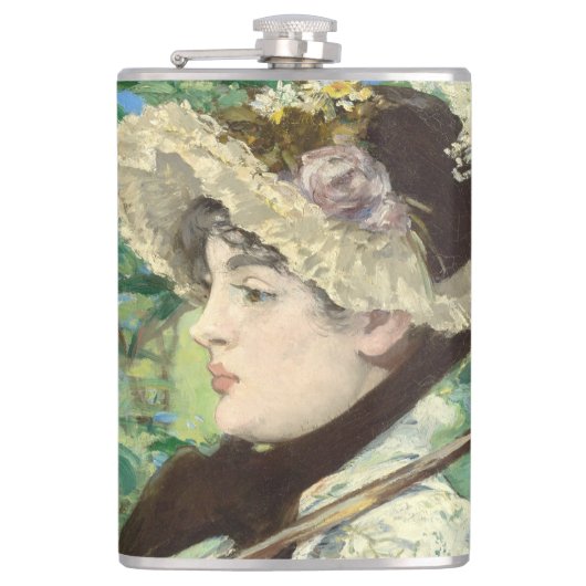 Jeanne (Frühjahr) Edouard Manet Flachmann (Vorderseite)
