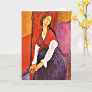 Jeanne Hebuterne in a Red Shawl von Modigliani, Karte
