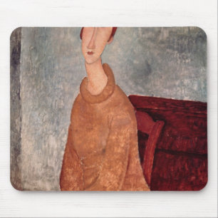 Jeanne Hebuterne in einem gelben Pullover, 1918-19 Mousepad