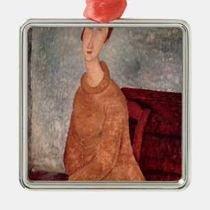 Jeanne Hebuterne in einem gelben Pullover, 1918-19 Silbernes Ornament