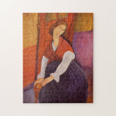 Jeanne Hebuterne in einem roten Schaf von Modiglia Puzzle (Vertikal)