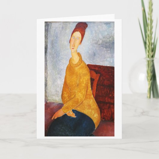 Jeanne Hebuterne in Yellow Sweater, Modigliani Karte (Vorderseite)
