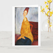 Jeanne Hebuterne in Yellow Sweater, Modigliani Karte (Gelbe Blume)